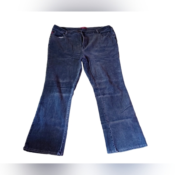 Woman Within Denim - Woman Within Pants 20w Corduroy Blue Stretch Trousers. Dimensions waist …